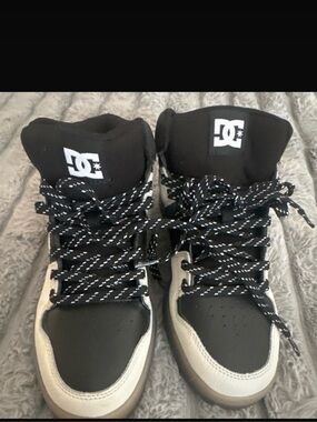 DC Men's Black and White High-Top Sneakers